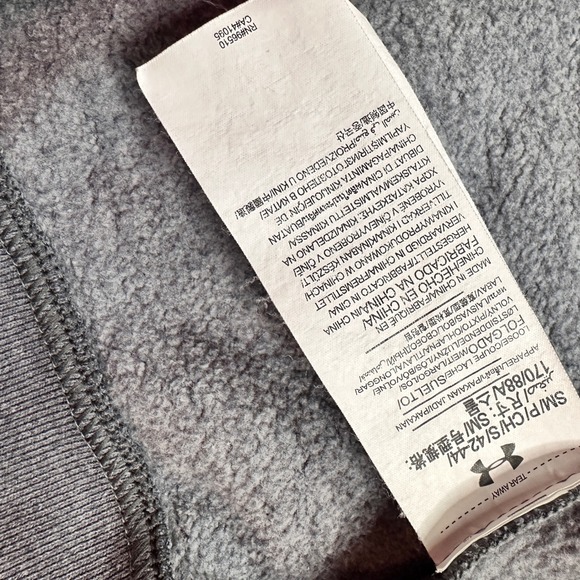 Under Armour Gray Full Zip Hoodie Women's Small Loose Fit Fleece Logo Sleeve - Picture 3 of 5